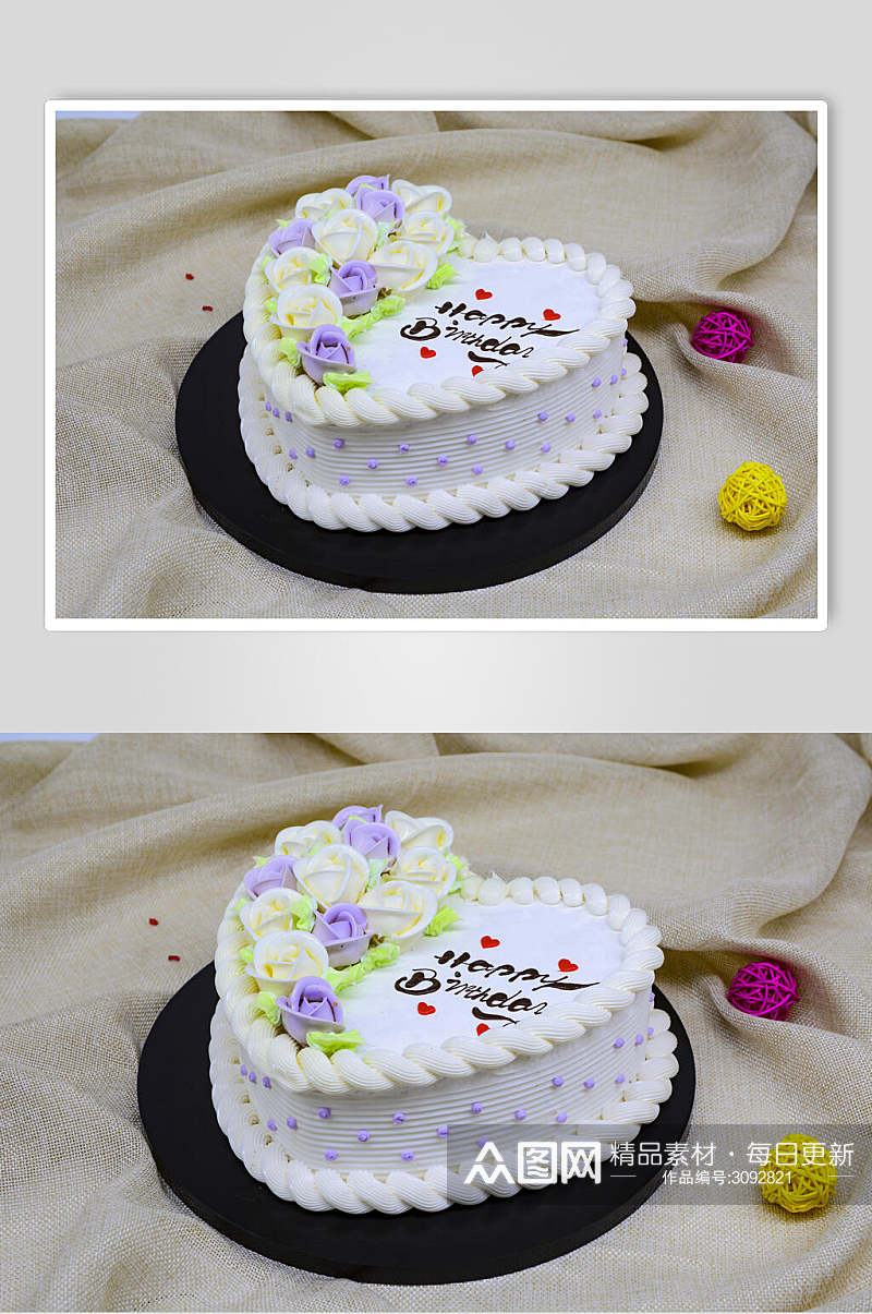 时尚白色生日蛋糕摄影食品食物图片素材