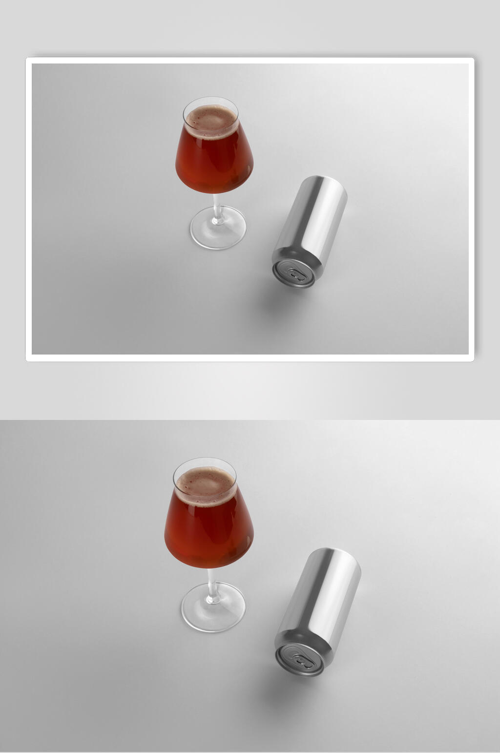 杯子灰色瓶子高端易拉罐酒瓶样机素材