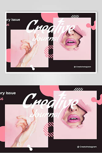 粉色人物细节时尚潮流排版海报