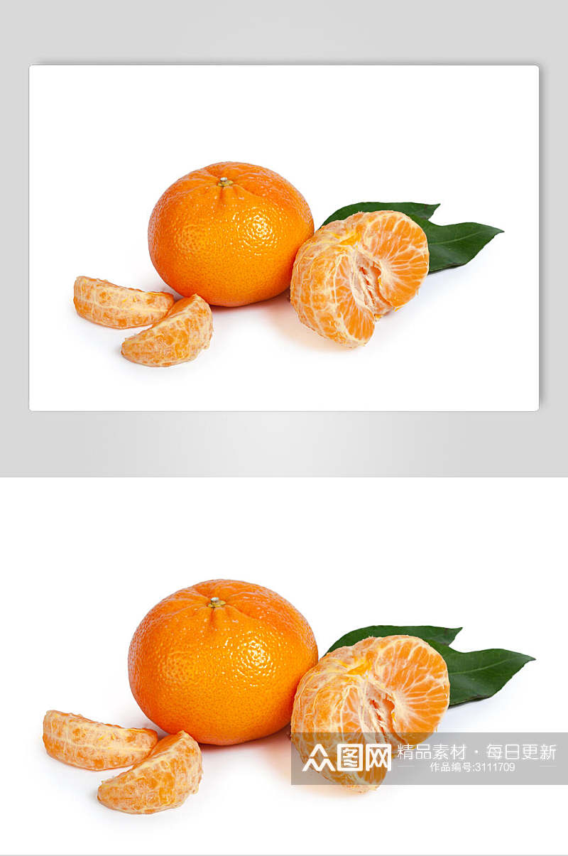 绿色有机橘子水果高清图片素材