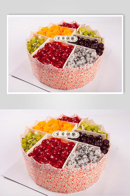 拼色生日蛋糕食品美食图片