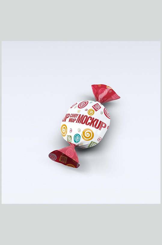 清新英文高端创意红白糖果包装样机