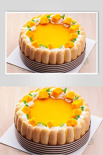 招牌芒果生日蛋糕食品美食图片