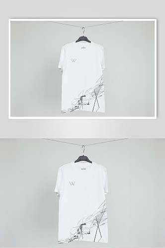 衣服白白色简约品牌VI设计展示样机