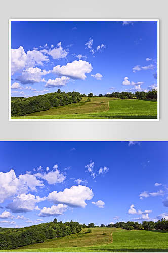 草地蓝天白云天空高清图片