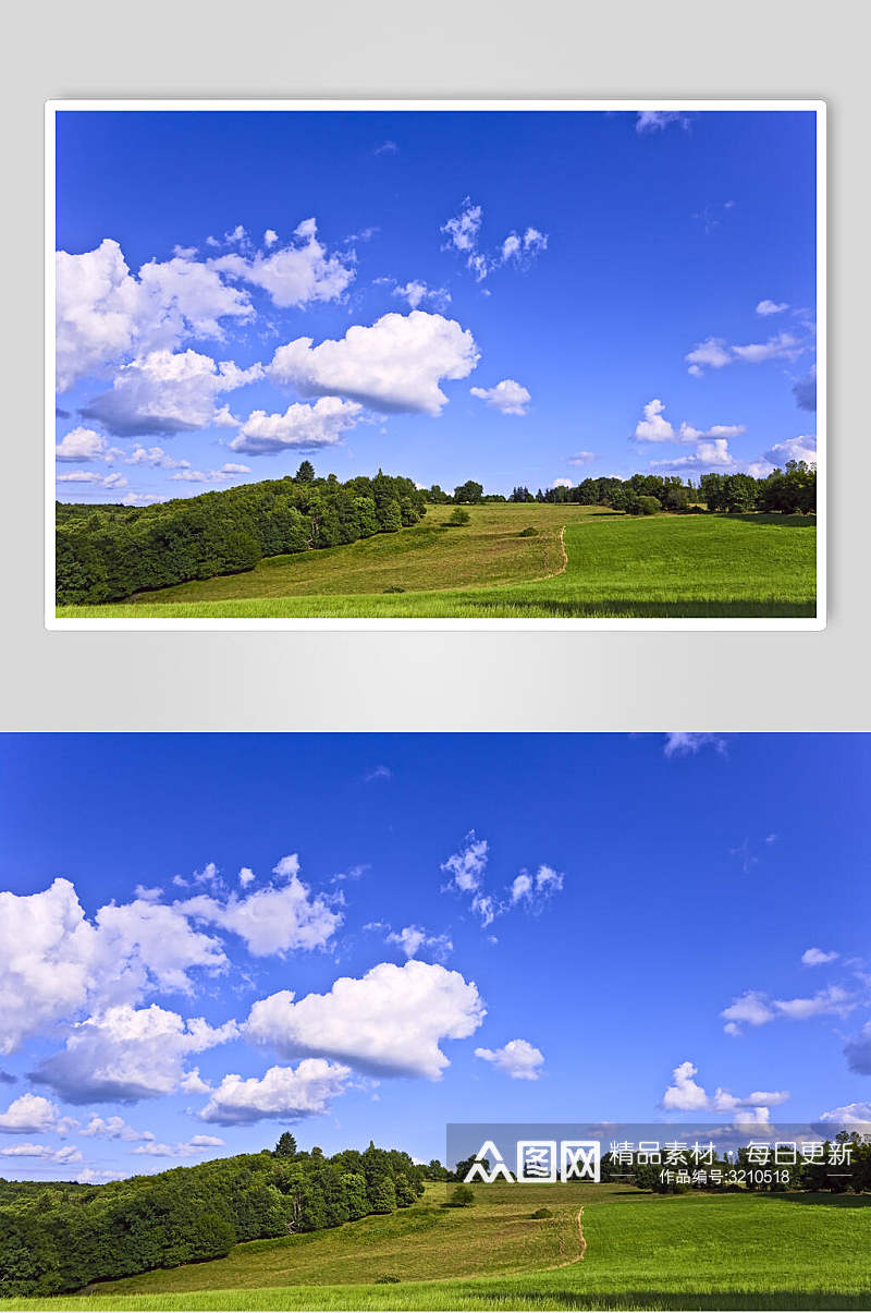 草地蓝天白云天空高清图片素材