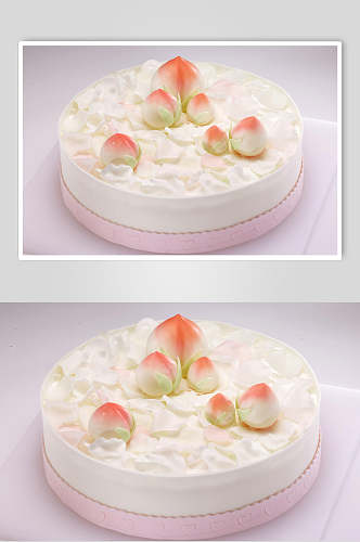 招牌寿桃生日蛋糕食物图片