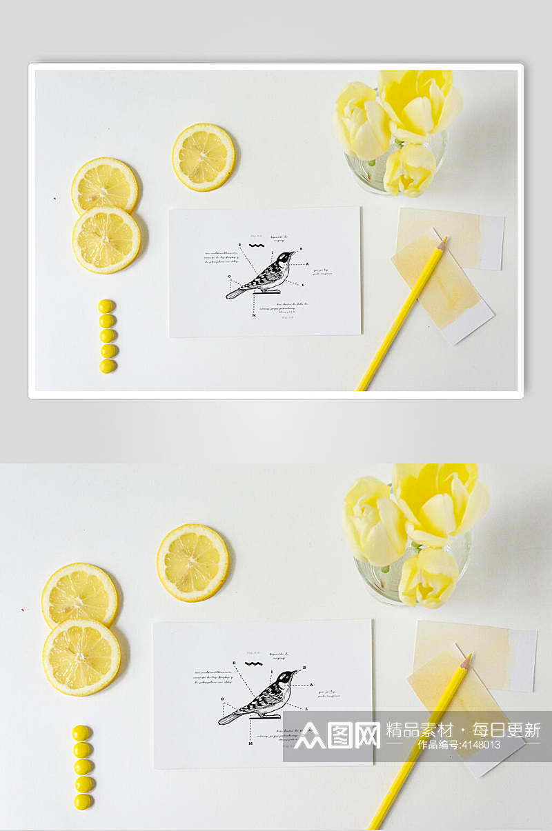 创意柠檬片餐饮贴图样机素材