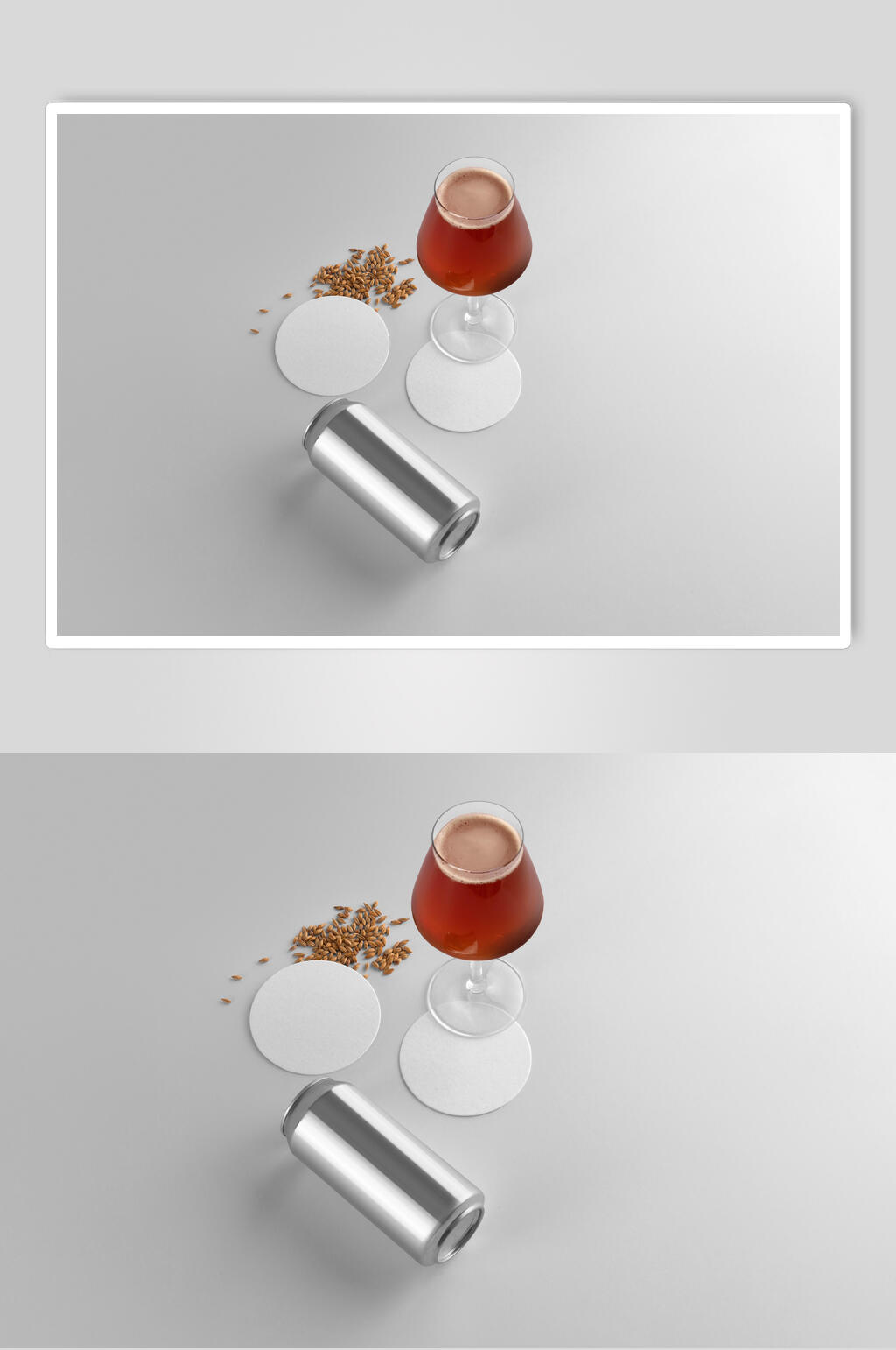 杯子简约立体留白易拉罐酒瓶样机素材