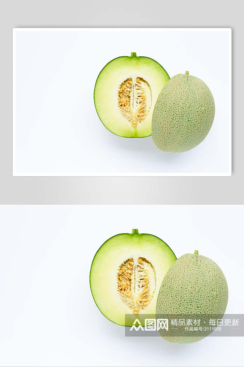绿色生态哈密瓜美食水果高清图片素材