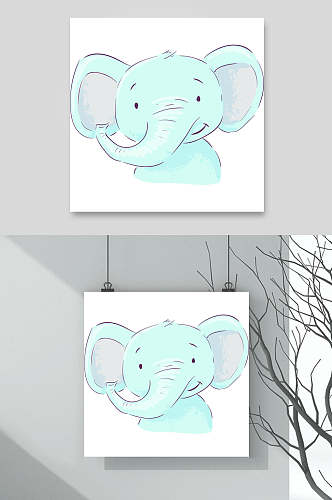 大象航天动物插画矢量素材