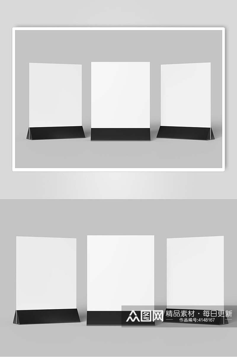 极简白色餐饮餐厅桌面展示牌菜单牌展示样机素材