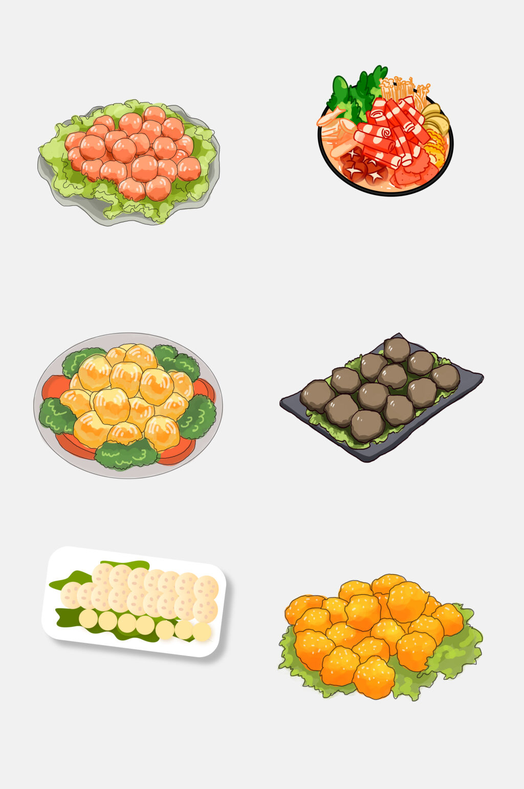 清新食品火锅食材免抠素材素材