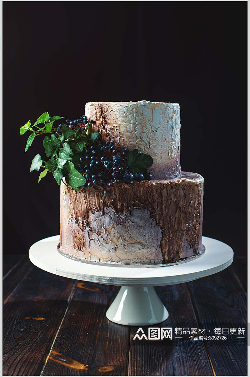 招牌双层生日蛋糕食品美食图片素材