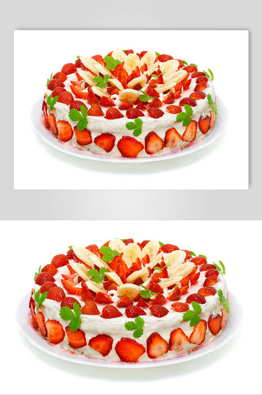 新鲜水果生日蛋糕食物高清图片