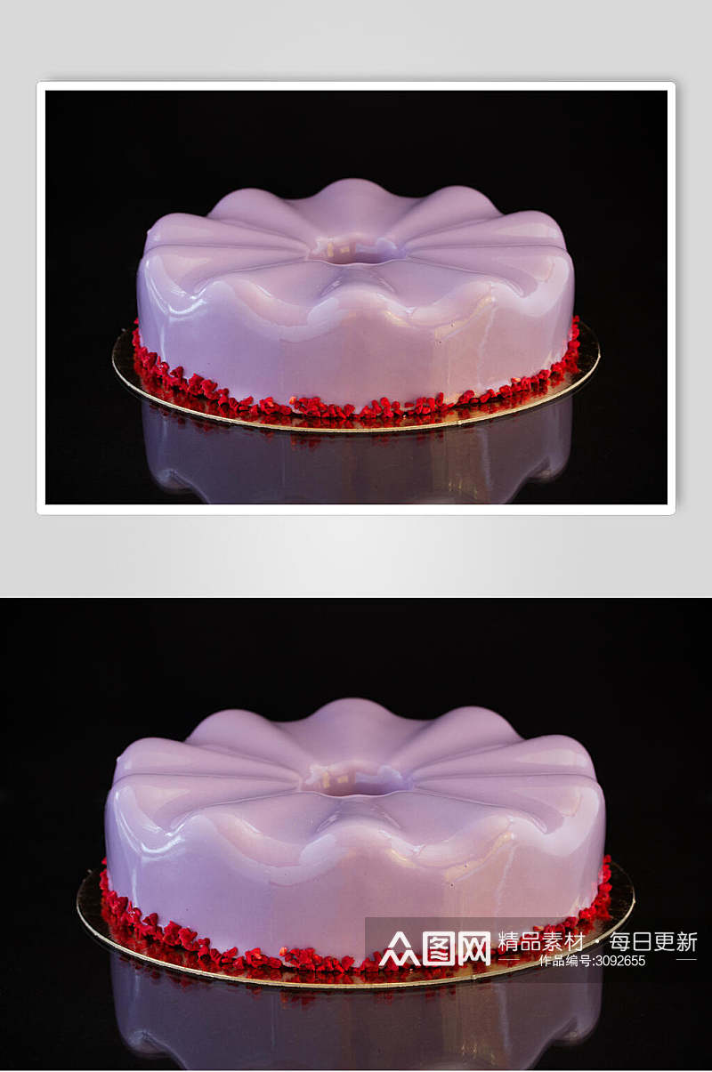 紫色生日蛋糕食品美食图片素材