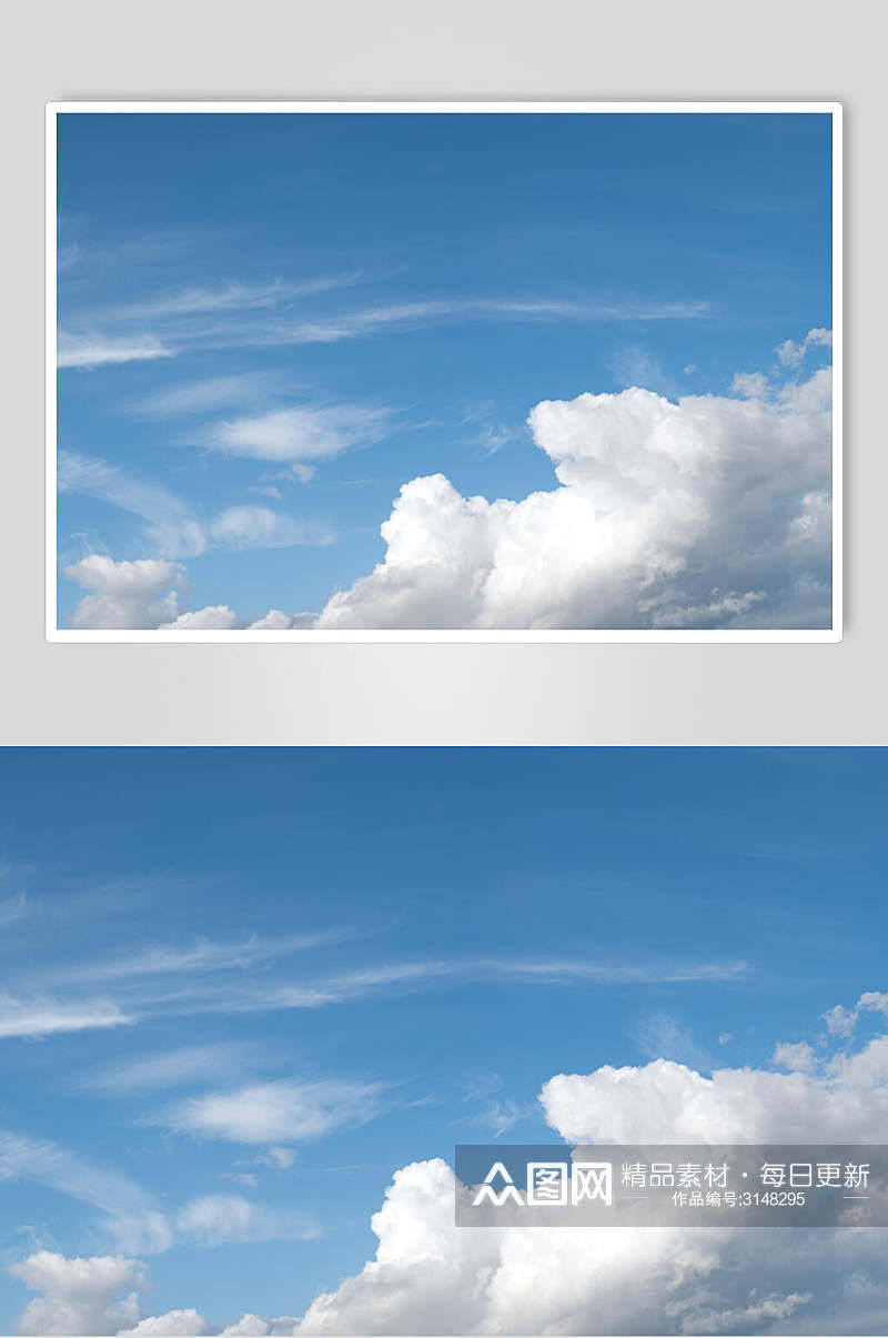 灰蓝天白云图片素材