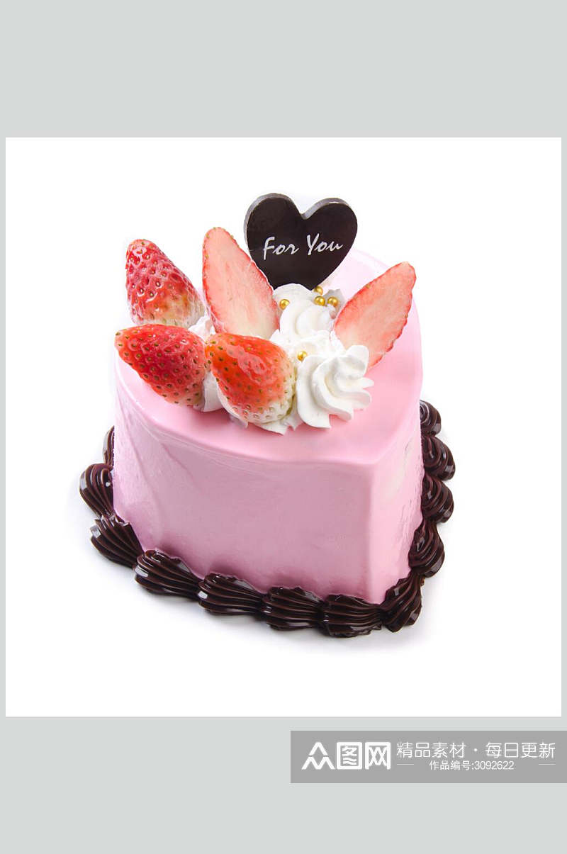 新鲜草莓生日蛋糕食品美食图片素材
