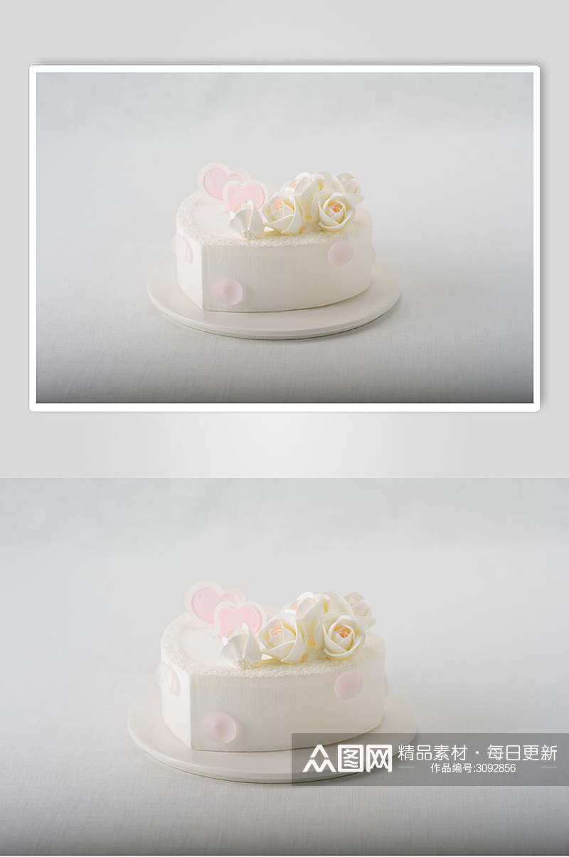 招牌白色生日蛋糕食品食物图片素材
