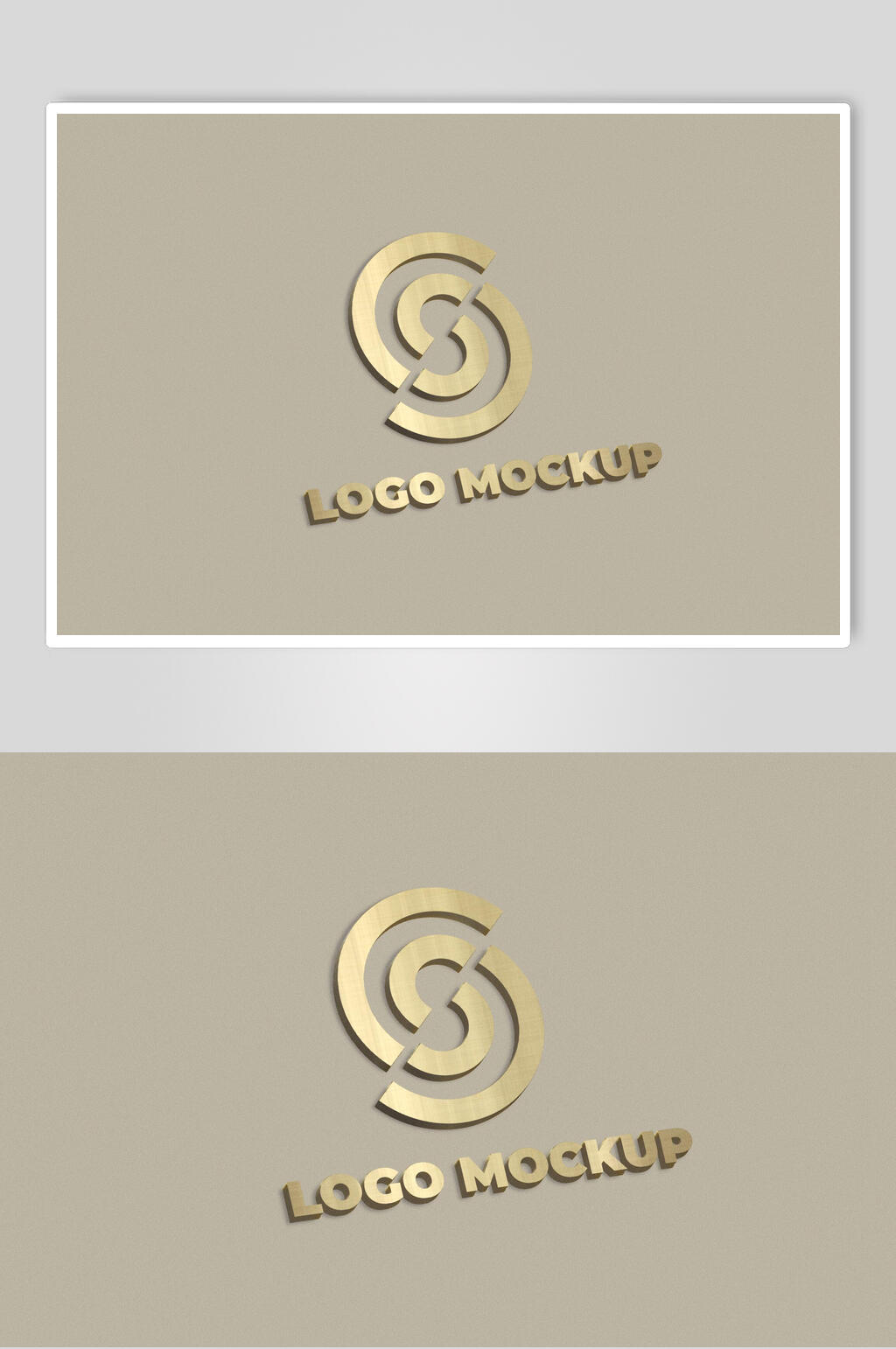 烫金黄标志LOGO展示场景样机素材