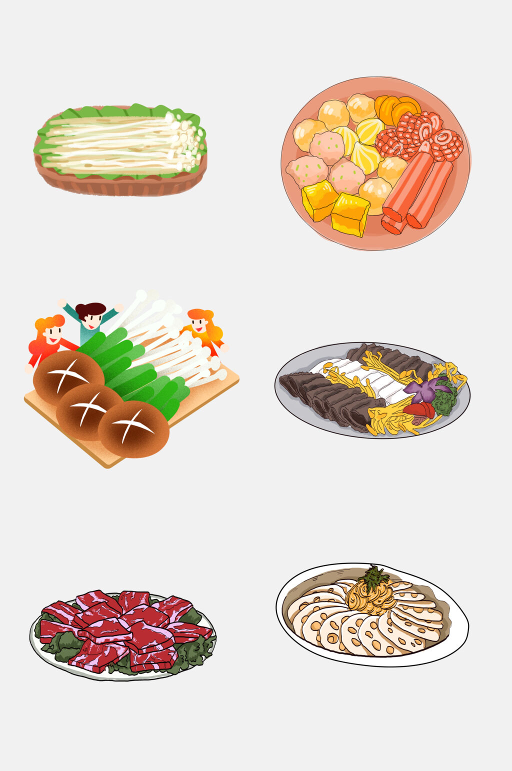 精致食品火锅食材免抠素材素材