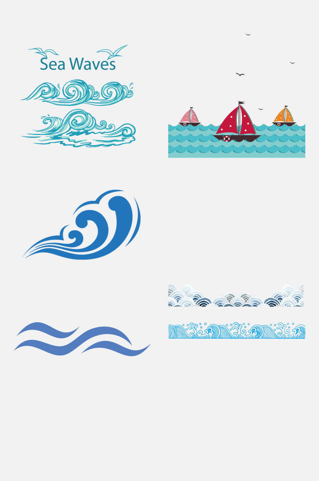 清新浪花海浪免抠素材素材