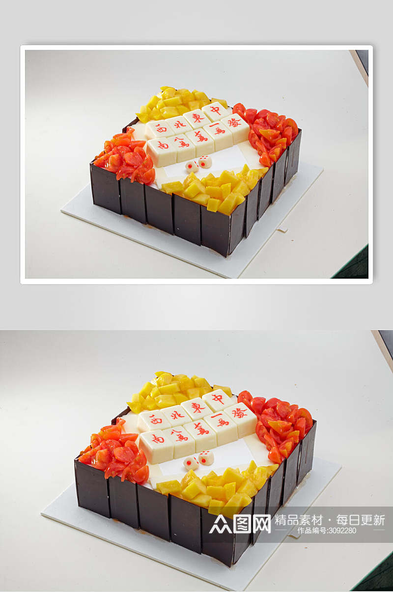 清新彩色生日蛋糕食物图片素材