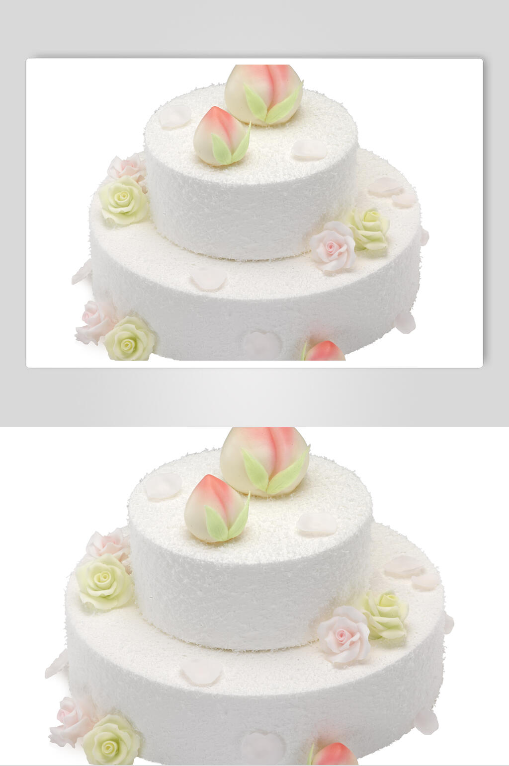 清新寿桃生日蛋糕食品食物图片素材