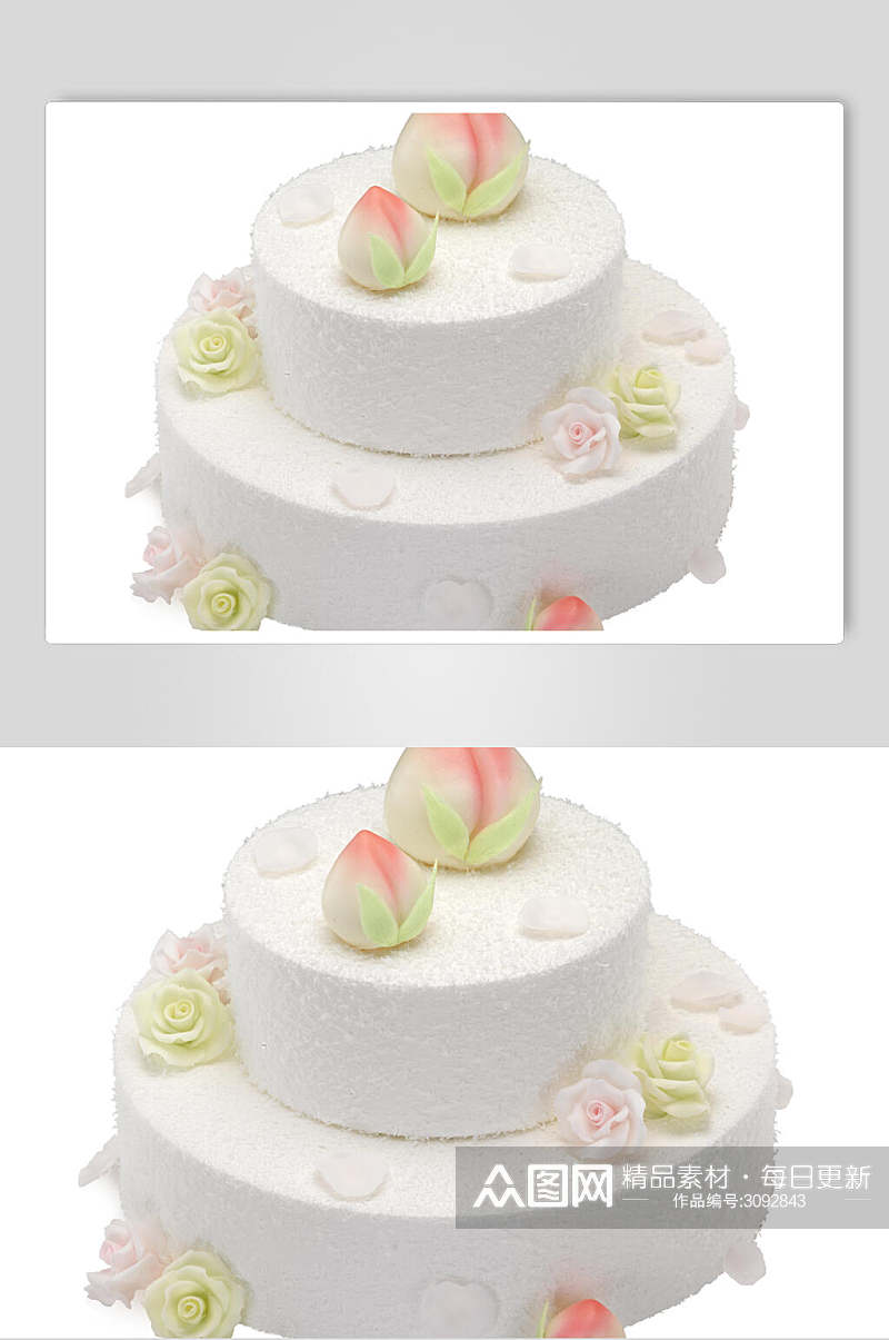 清新寿桃生日蛋糕食品食物图片素材