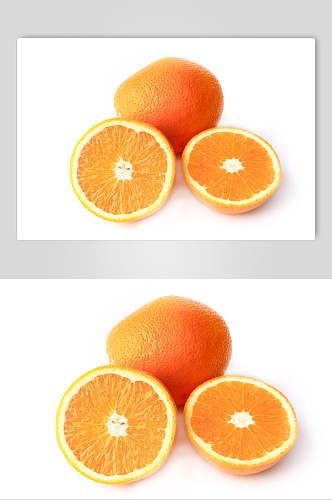 绿色生态橙子水果高清图片