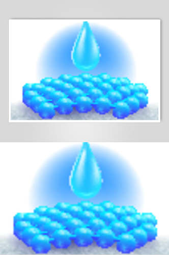 蓝色水滴多层透气展示插图矢量素材