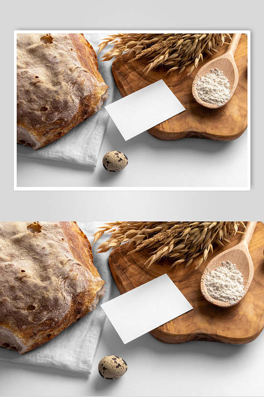 极简面粉鹌鹑蛋小麦面包包装样机