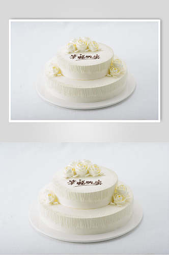 清新白色生日蛋糕图片