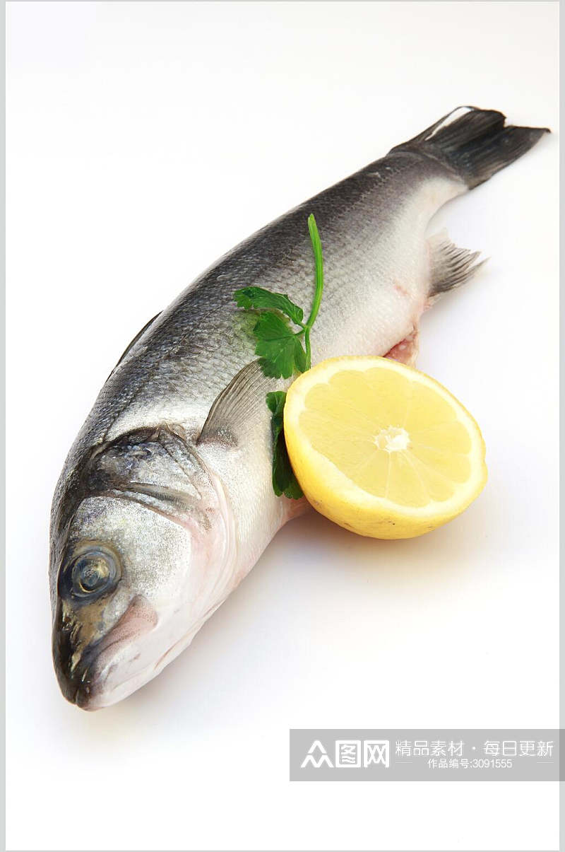新鲜美味柠檬鱼类海鲜图片素材
