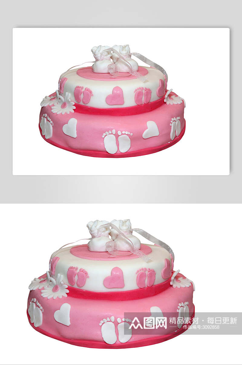 招牌粉色生日蛋糕食品食物图片素材