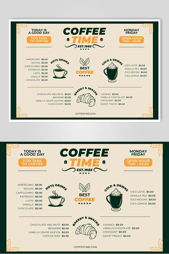 英文咖啡菜单图片-英文咖啡菜单设计素材-英文咖啡菜单模板下载