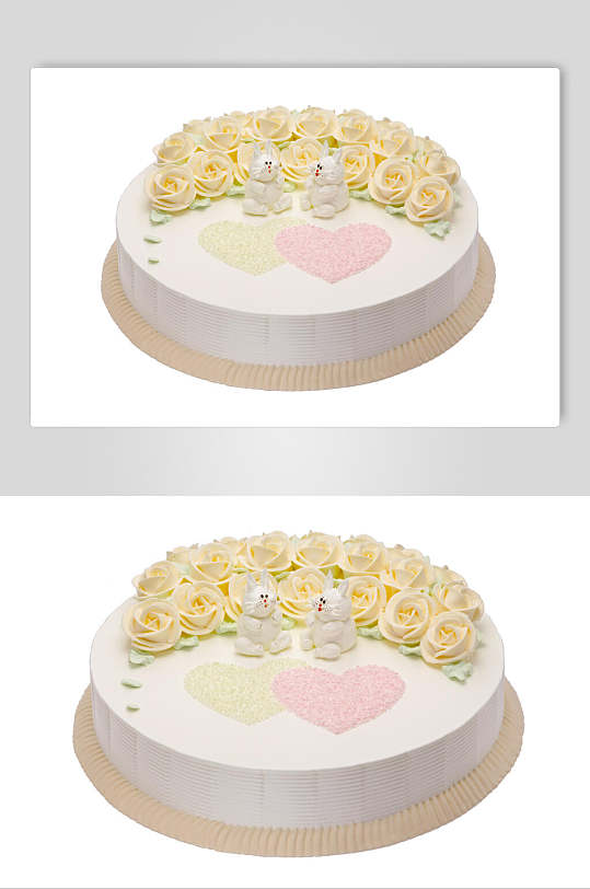 清新白底生日蛋糕图片