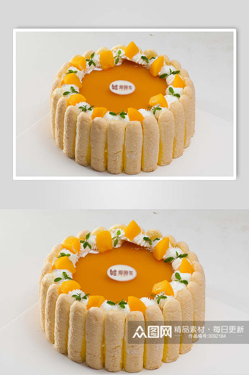 芒果生日蛋糕摄影图片素材
