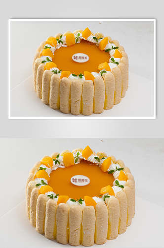 芒果生日蛋糕摄影图片