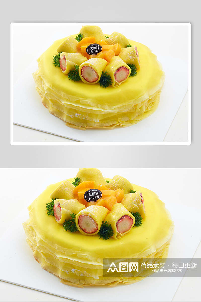 美味芒果生日蛋糕图片素材