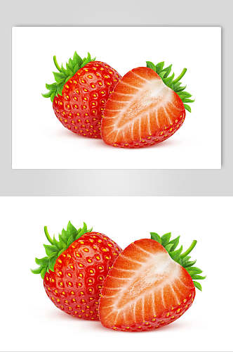 绿色生态草莓美食水果高清图片