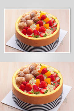 新鲜美味水果生日蛋糕食品美食图片