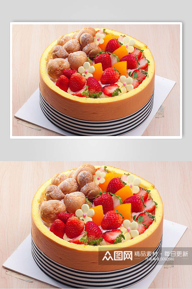 新鲜美味水果生日蛋糕食品美食图片素材