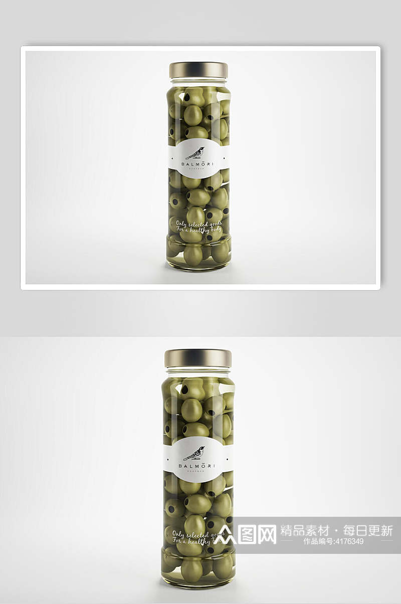 橄榄玻璃瓶餐饮贴图样机素材