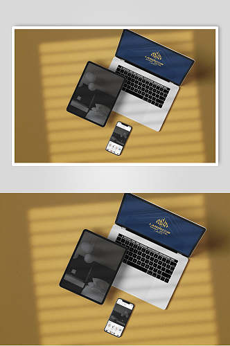 高端平板电脑酒店品牌VI设计提案展示样机