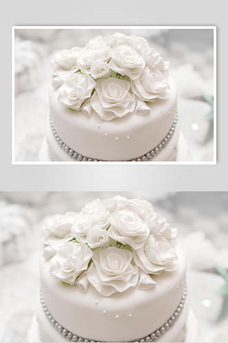 白色生日蛋糕食物美食图片