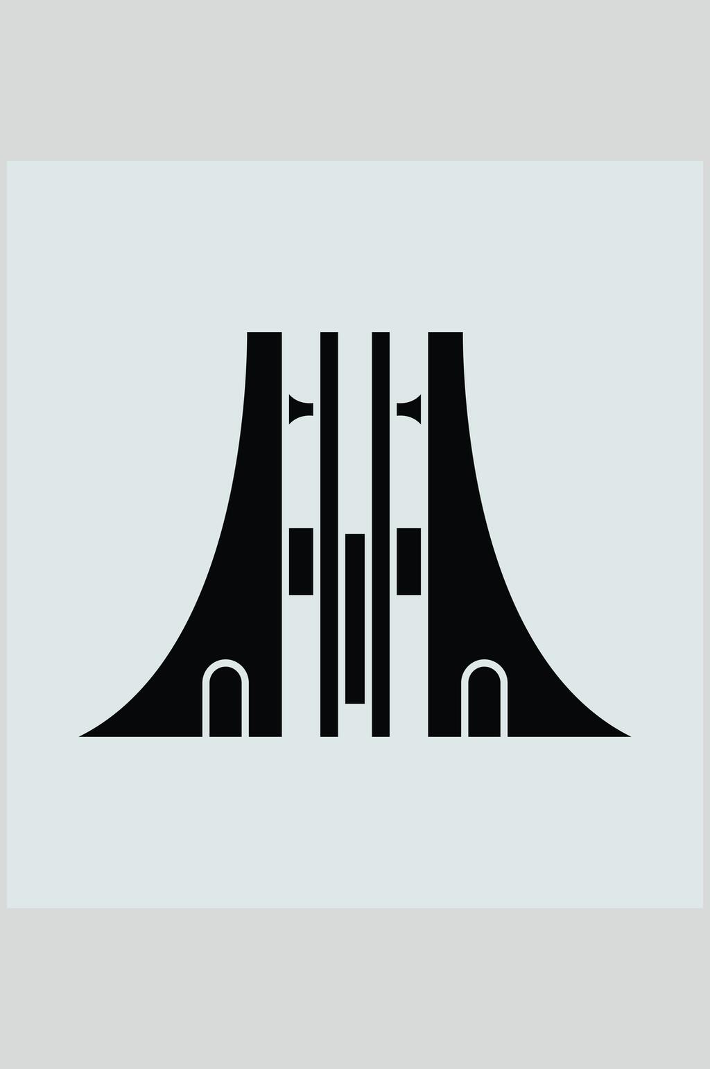 公路黑白国家建筑图案矢量素材素材