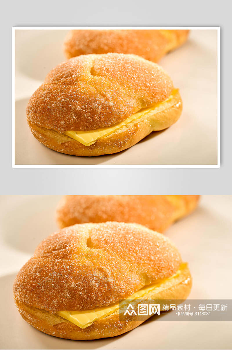 金黄美味芝士面包高清图片素材