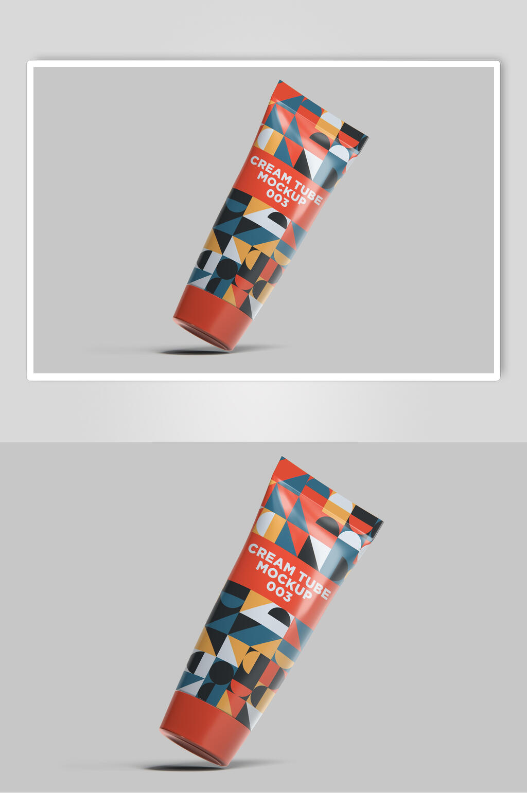 时尚英文高端创意红洗面奶瓶子样机素材