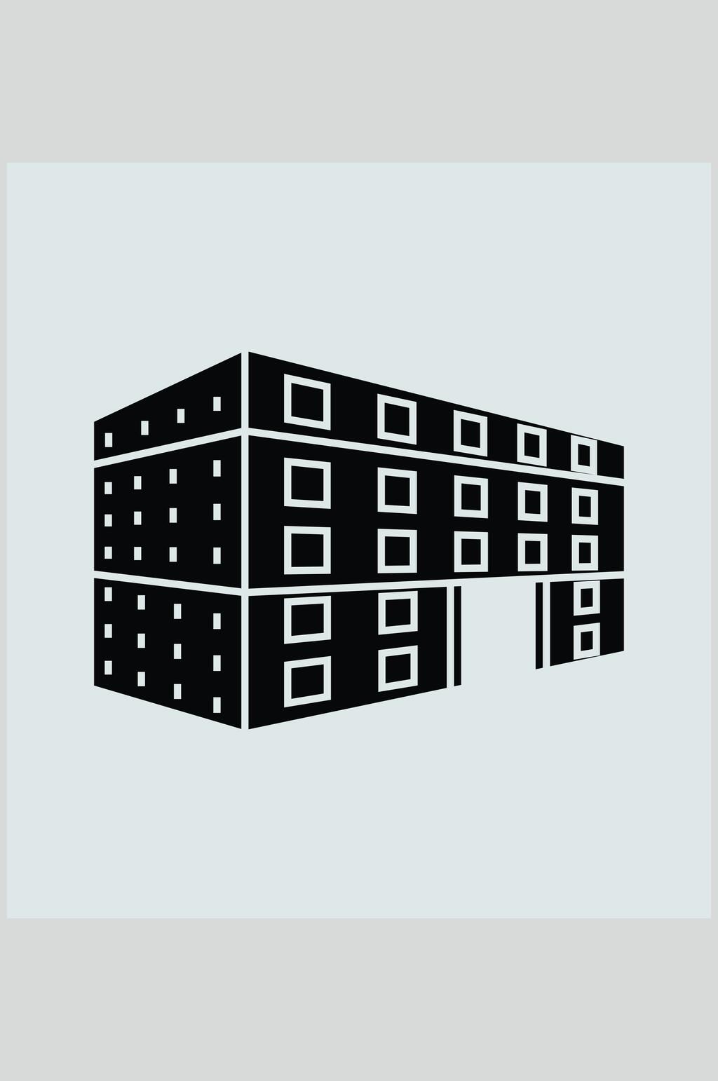 简约黑白国家建筑图案矢量素材素材